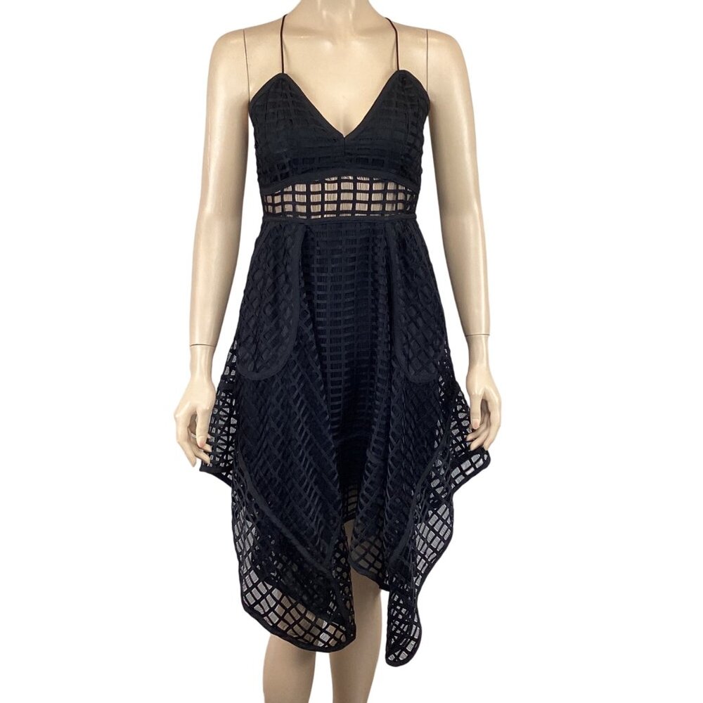 Nbd Revolve Black Sleeveless Dress Size Small Handkerchief Hem Cocktail